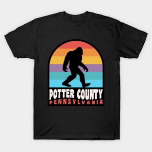 Potter County Pennsylvania Bigfoot Sasquatch Hunting Camping T-Shirt